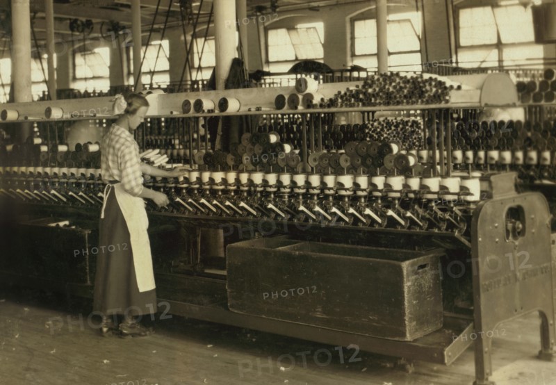 Spooler Tender, 15 years old, Berkshire Cotton Mills, Adams, Massachusetts, USA, Lewis Hine for National Child Labor Committee, July 1916