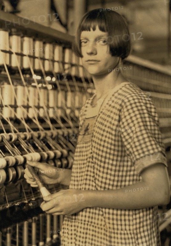 Young Female Worker in Favorable Working Conditions, Half-Length Portrait, Cheney Silk Mills, Lewis Hine for National Child Labor Committee, 1924