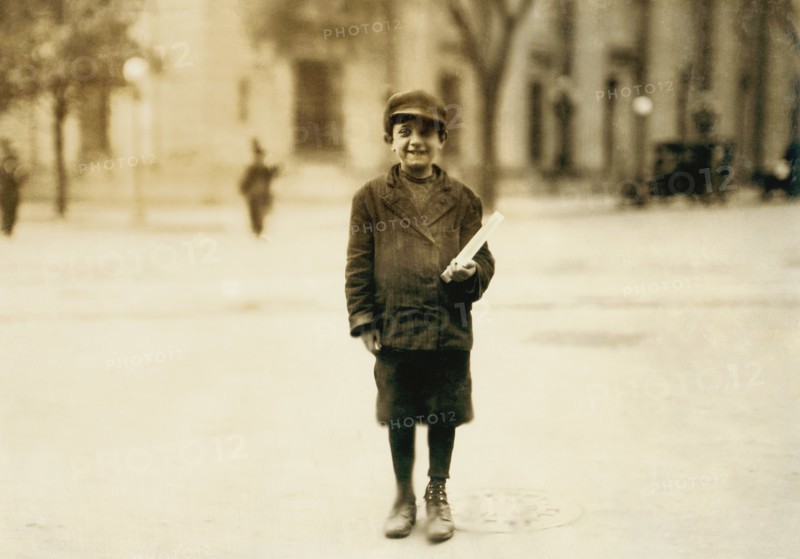 Young Gum Vendor, Full-Length Portrait, Washington DC, USA, Lewis Hine for National Child Labor Committee, April 1912