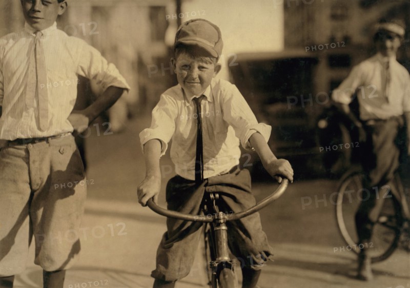 Jeff Miller, Delivery Boy for Magnolia Pharmacy, Recently Returned from Seabrook Reform School where he had spent a year, Full-Length Portrait with Bicycle, Houston, Texas, USA, Lewis Hine for National Child Labor Committee, October 1913