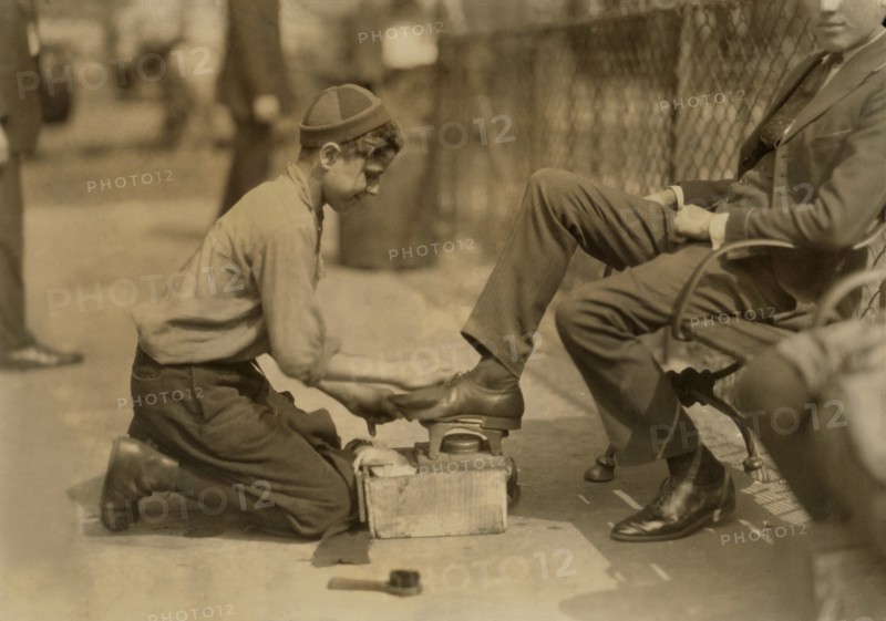 Tony, 12 years old, Shoe Shiner, Bowling Green, New York City, New York, USA, Lewis Hine for National Child Labor Committee, July 1924