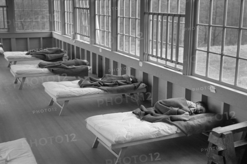 Children Sleeping in Nursery School, Arthurdale Subsistence Homesteads Project, Reedsville, West Virginia, USA, Edwin Locke for U.S. Resettlement Administration, December 1936