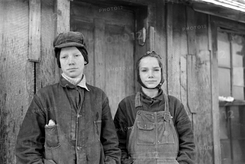 Two children of John Scott, a Hired Man Living near Ringgold, Iowa, USA, Russell Lee, U.S. Resettlement Administration, January 1937