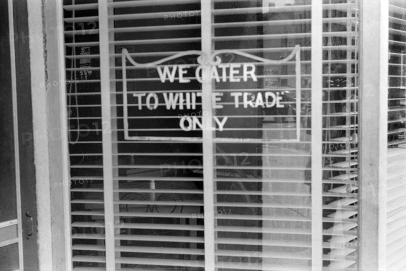 Restaurant with Sign "We Cater to White Trade Only", Lancaster Ohio, USA, Ben Shahn, Farm Security Administration, August 1938