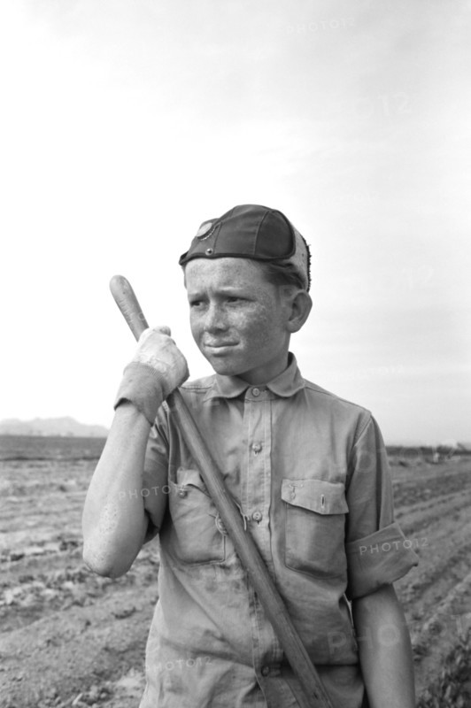 Boy in Vocational Training Class, Gardening, FSA Farmworkers Community, Eleven Mile Corner, Arizona, USA, Russell Lee, Farm Security Administration, February 1942