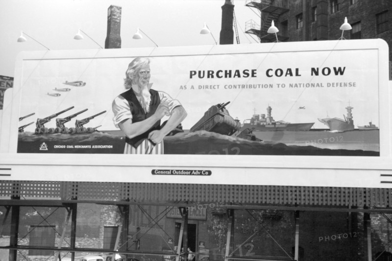 Billboard, Purchase Coal Now, Chicago, Illinois, John Vachon, Farm Security Administration, July 1941