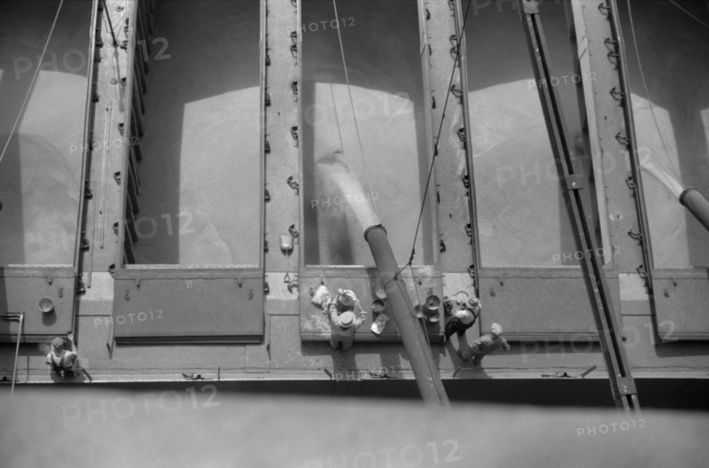 Loading Grain Boat, High Angle View, Superior, Wisconsin, USA, John Vachon, Farm Security Administration, August 1941