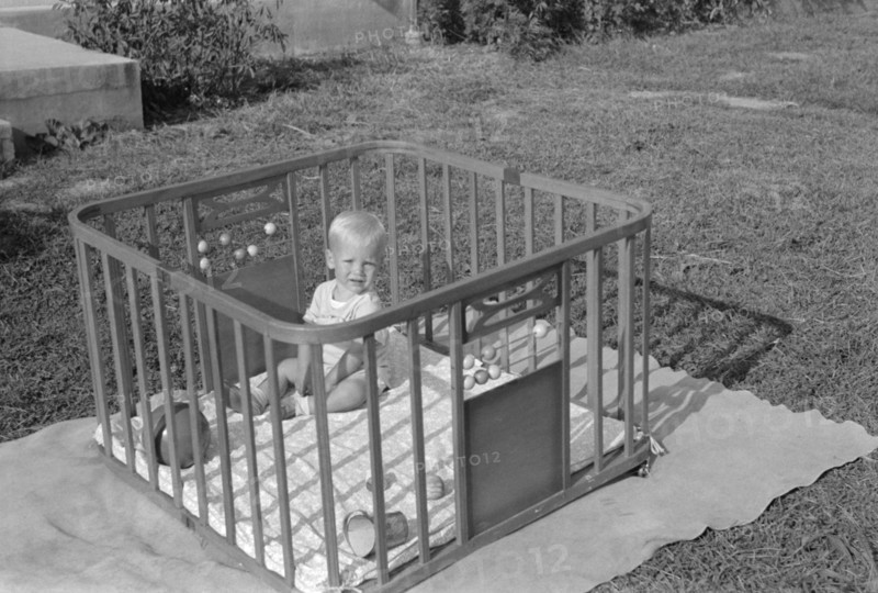 Child in Playpen on Lawn, Greenbelt, Maryland, USA, Marion Post Wolcott, Farm Security Administration, September 1938