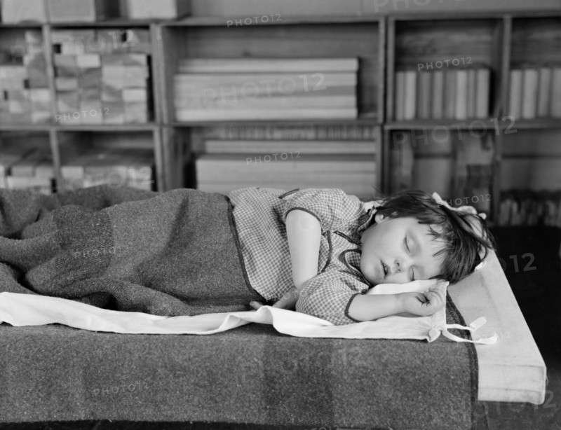 Sleeping Girl at Nursery School, Reedsville, West Virginia, USA, Elmer Johnson, Farm Security Administration, April 1935