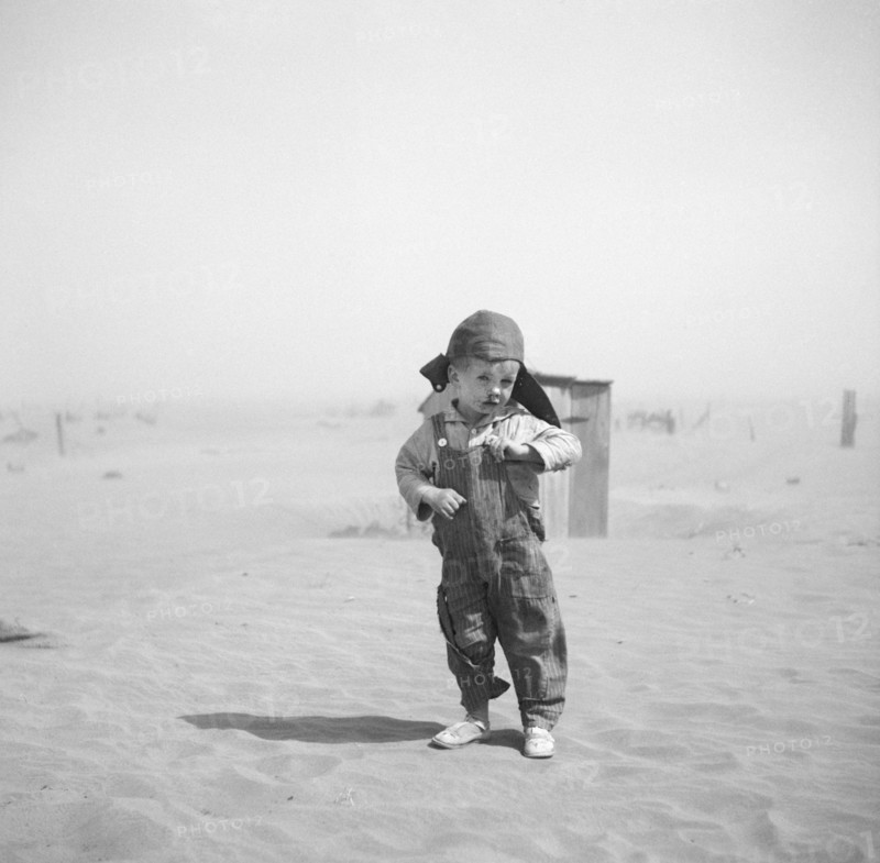 Farmer's Son in Dust Bowl Area, Cimarron County, Oklahoma, USA, Arthur Rothstein, Farm Security Administration, April 1936