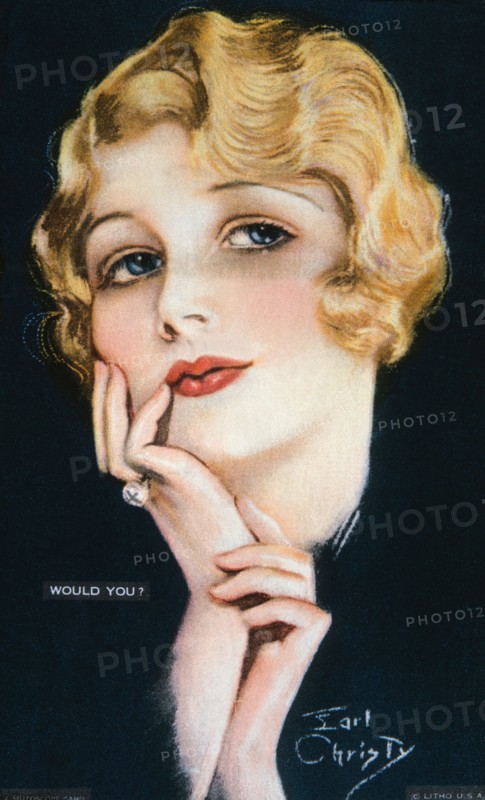 Blonde Haired Woman, Portrait, Mutoscope Card, circa 1940