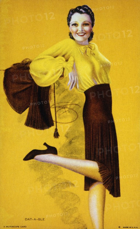 Fashionable Woman, "Datable", Mutoscope Card, 1940's