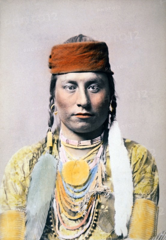 Big Medicine Man, Hand Colored Albumen Photograph, circa 1882