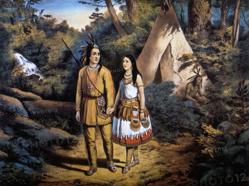 Hiawatha's Wedding, Currier & Ives, Lithograph, circa 1858