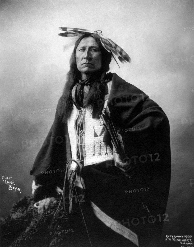 Chief Lone Bear, Omaha, Nebraska, USA, circa 1900