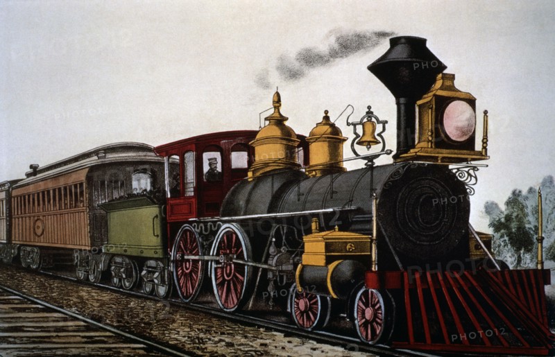Steam Locomotive Train, Currier & Ives