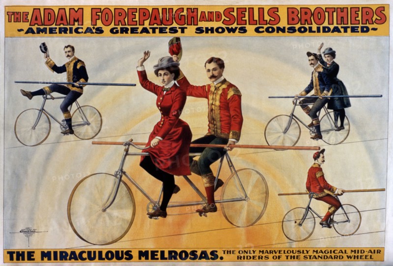 The Miraculous Melrosas, Forepaugh & Sells Bros., Circus Poster, circa 1900
