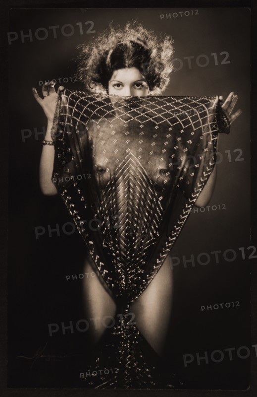 Nude Woman Draped with Shawl