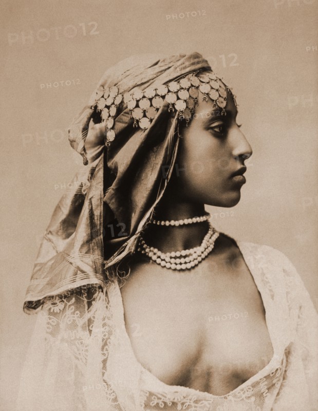 Egyptian Woman, Cairo, Egypt, Albumen Photograph, circa 1870