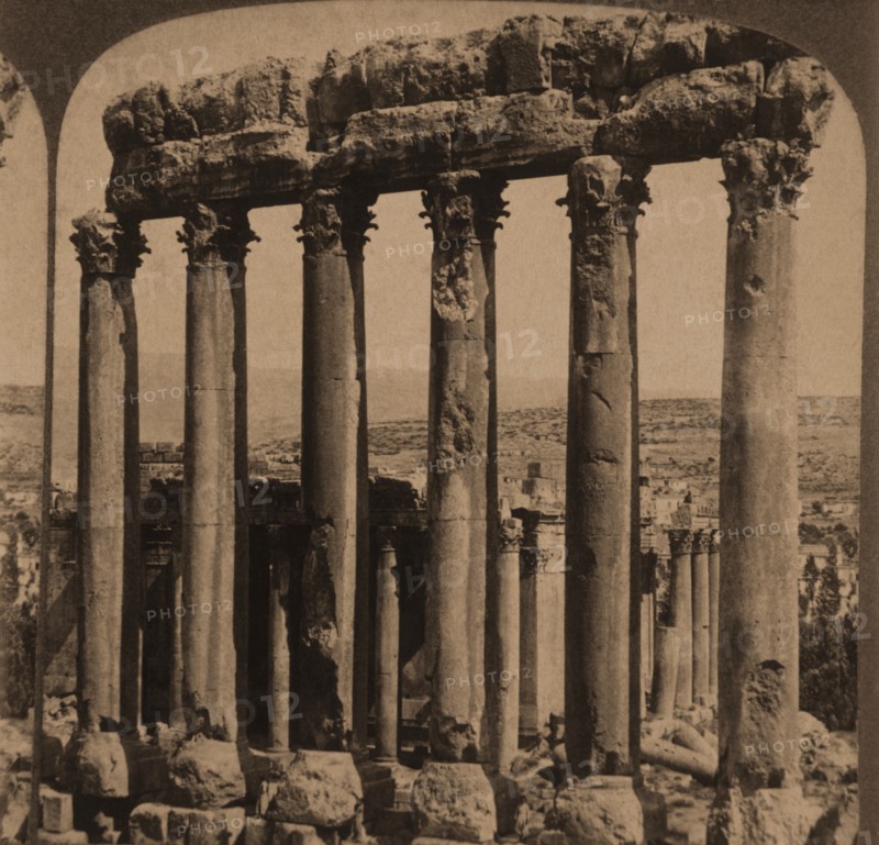 Temple of Jupiter, Baalbek, Syria, Single Image of Stereo Card, circa 1905