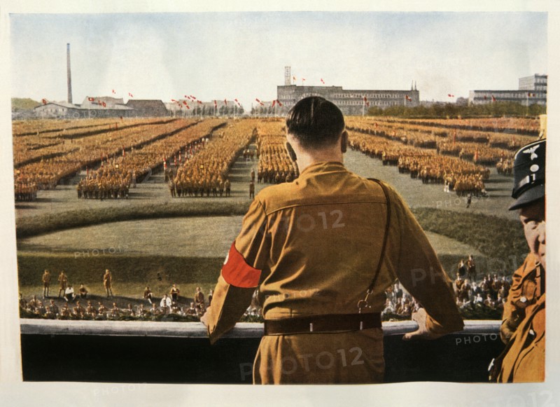 Adolf Hitler Addressing Rally of SA Troops, Dortmund, Germany, 1933