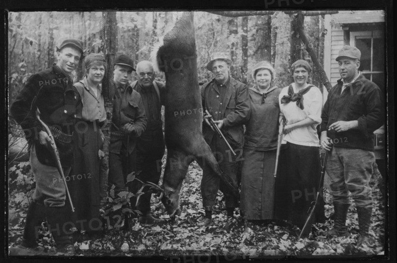 Group of Hunters and Their Wives with a Deer, 1918