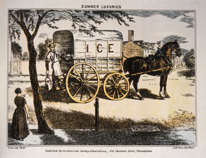 Ice Wagon, Illustration, 1880