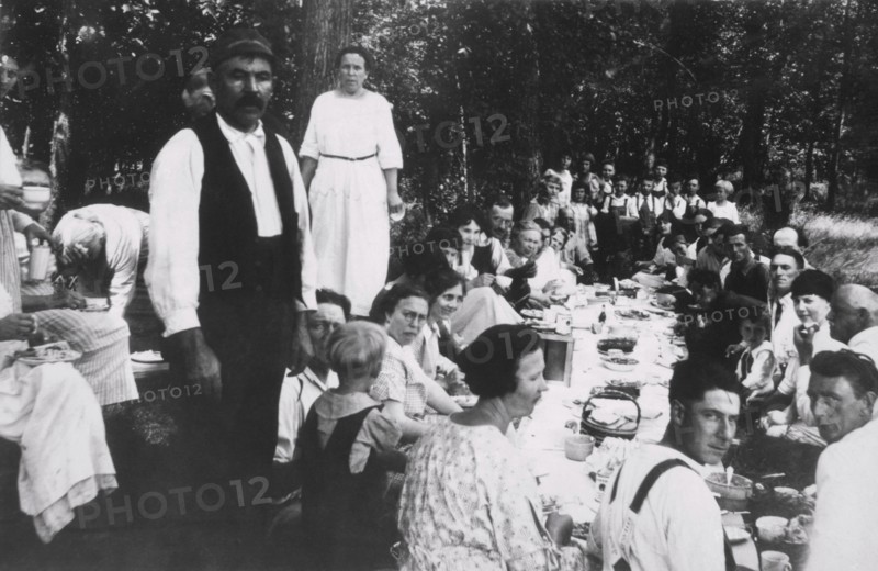 Large Group of People at American Picnic, 1900