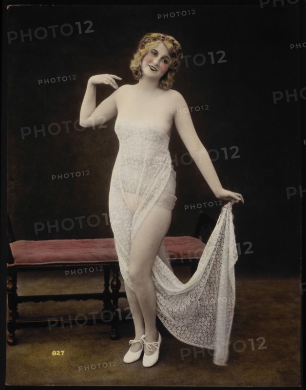 Nude Woman Draped in Sheer Fabric, Portrait, 1927