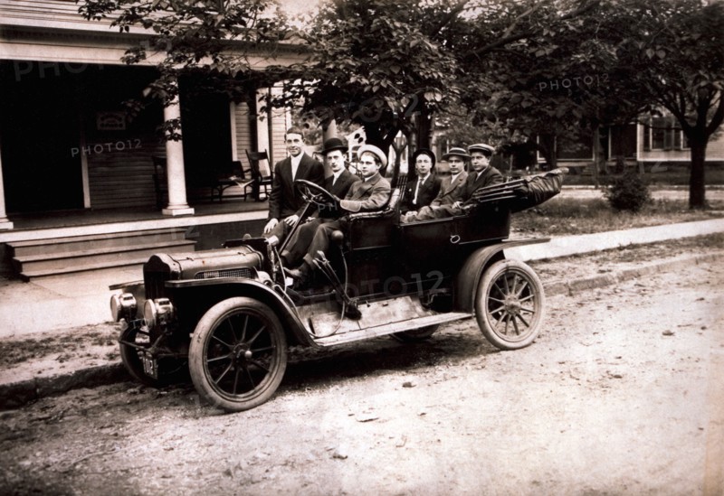Group of People in Touring Car, USA, 1906