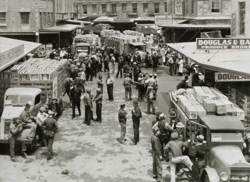 Produce Market Workers and Police, New York City, USA, "Racket Busters", 1938