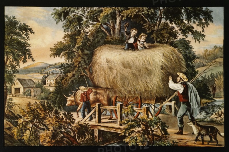 Haying Time, the Last Load, Currier & Ives, Lithograph, circa 1868