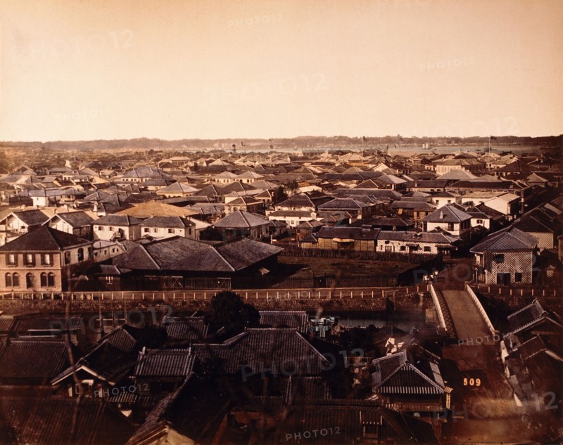 Urban Cityscape, Yokohama, Japan, circa 1870