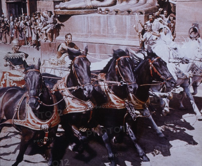 Charlton Heston and Chariot Scene from the film, Ben-Hur, 1959