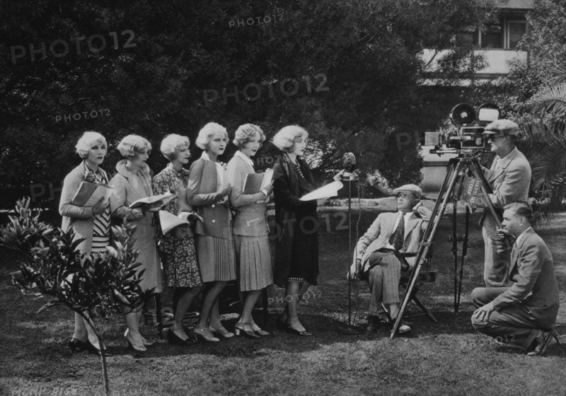 Actresses Lined up to Audition Before MGM Camera and Microphone, 1930