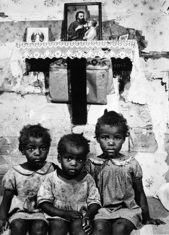 Three of Eleven Ed Grant Children, St. Mary County, Maryland, USA, by Jack Delano, 1940