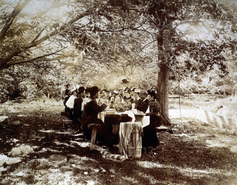 Picnic, Upper New York State, USA, circa 1880