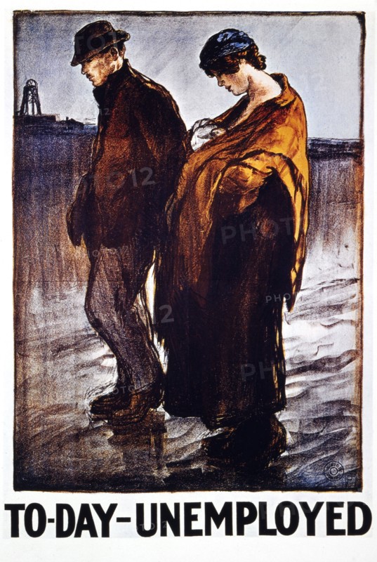 British Labor Party Poster, "To-Day Unemployed", 1923