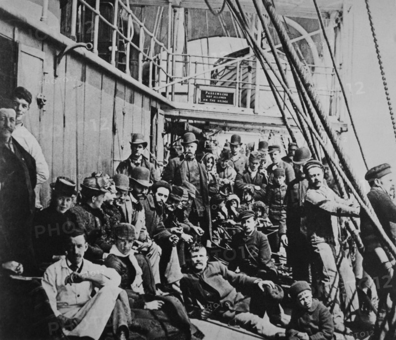 Steerage Passenger Emigrants on Ship, 1899
