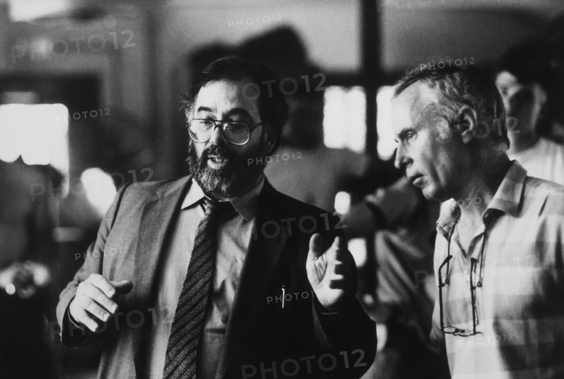 Francis Ford Coppola with Jordan Cronenweth, Director of Photography, On-Set of the Film, "Gardens of Stone", 1987