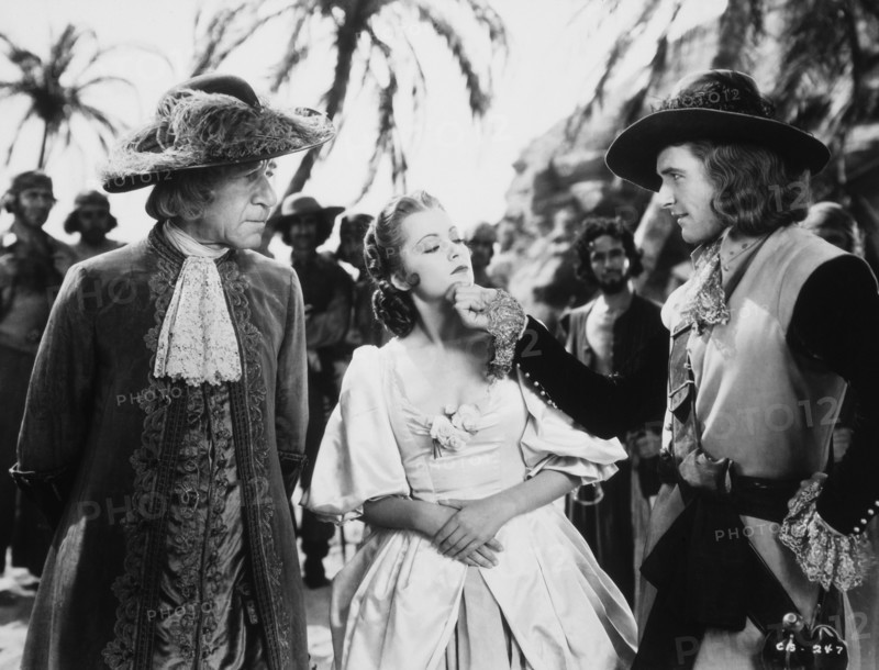 Olivia  de Havilland and Errol Flynn, On-Set of the Film, "Captain Blood", 1935