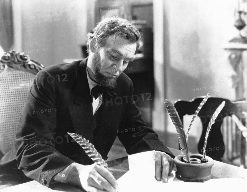 Walter Huston on-set of the Film, "Abraham Lincoln", 1930