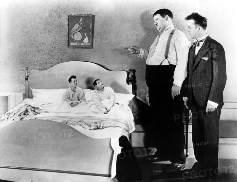 Stan Laurel and Oliver Hardy on-set of the Film, Brats, 1930