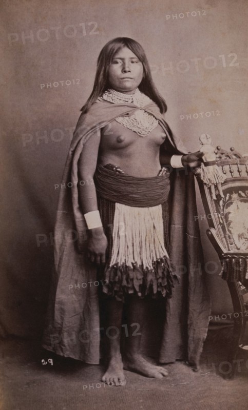 Young Yuma Native American Indian Woman, Standing Portrait, Yuma, Arizona Territory, circa 1880