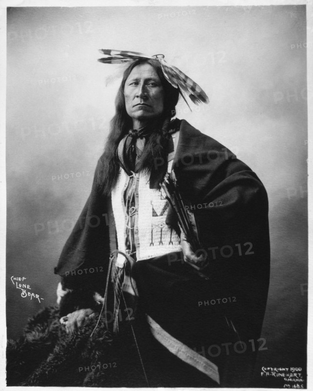 Chief Lone Bear, Portrait, 1900