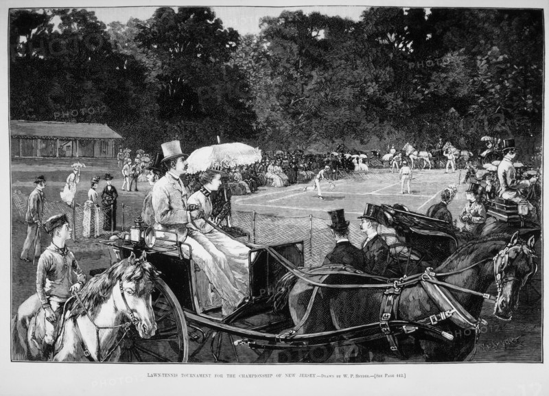 Lawn-Tennis Tournament for the Championship of New Jersey, Illustration, Harper's Weekly, 1890