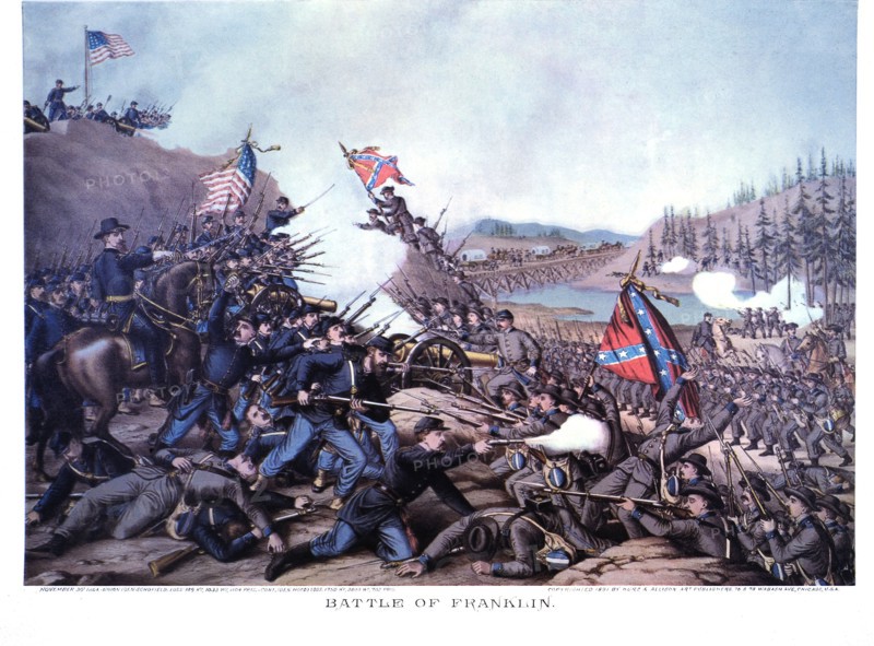 Union and Confederate Troops During Civil War Battle of Franklin, Tennessee, November 30, 1864