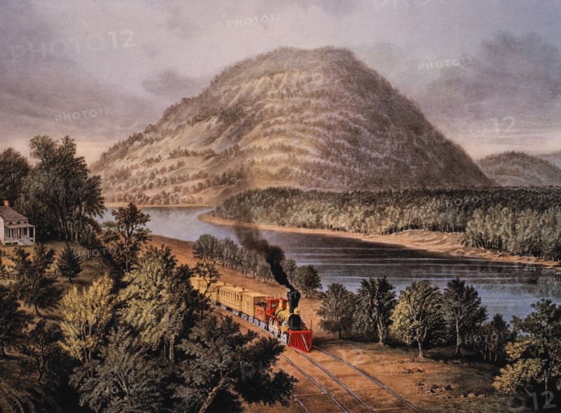 Lookout Mountain, Tennessee and Chattanooga Railroad, Lithograph, Currier & Ives, 1866