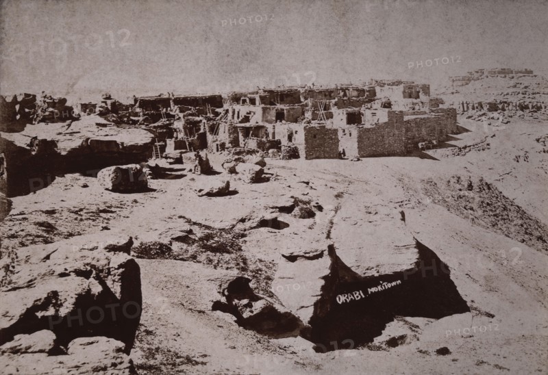 Oraibi, Hopi Village on Third Mesa, Arizona, USA, circa 1890