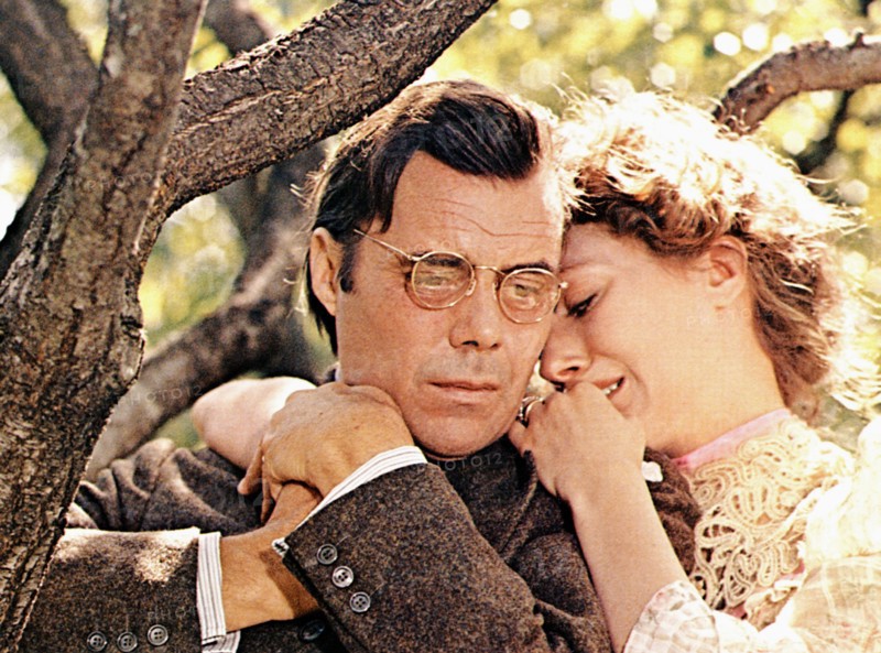 Dirk Bogarde and Marisa Berenson, on-set of the Film, "Death in Venice", 1971